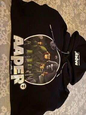 AAPE MADE BY BAPE: Black REFLECTIVE hoodie Sweatshirt